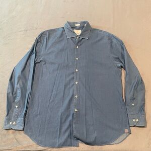 Todd Snyder Shirt Mens 17 34/35 Blue Button Up Long Sleeve Business Casual